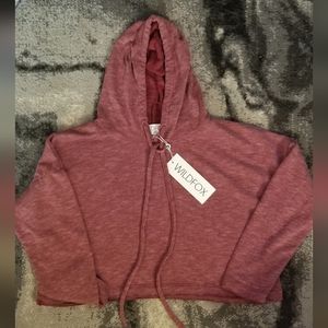 Nwt Wildfox cropped lightweight hoodie Small